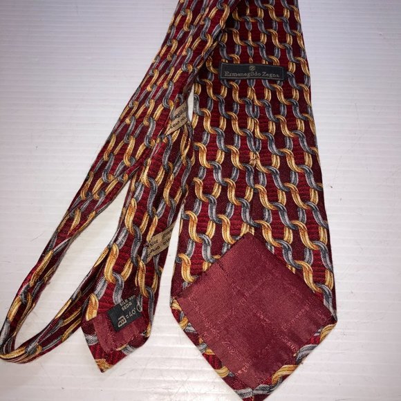 Ermenegildo ZEGNA Silk  Made In Italy Ties Lot of 3 Burgundy Blue Rust  58". 3.7 - Picture 7 of 7